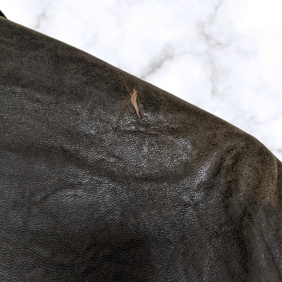 Vintage/Distressed Luis Alvear Brass Rail Bomber Jacket 100% Genuine Leather - Picture 3 of 5